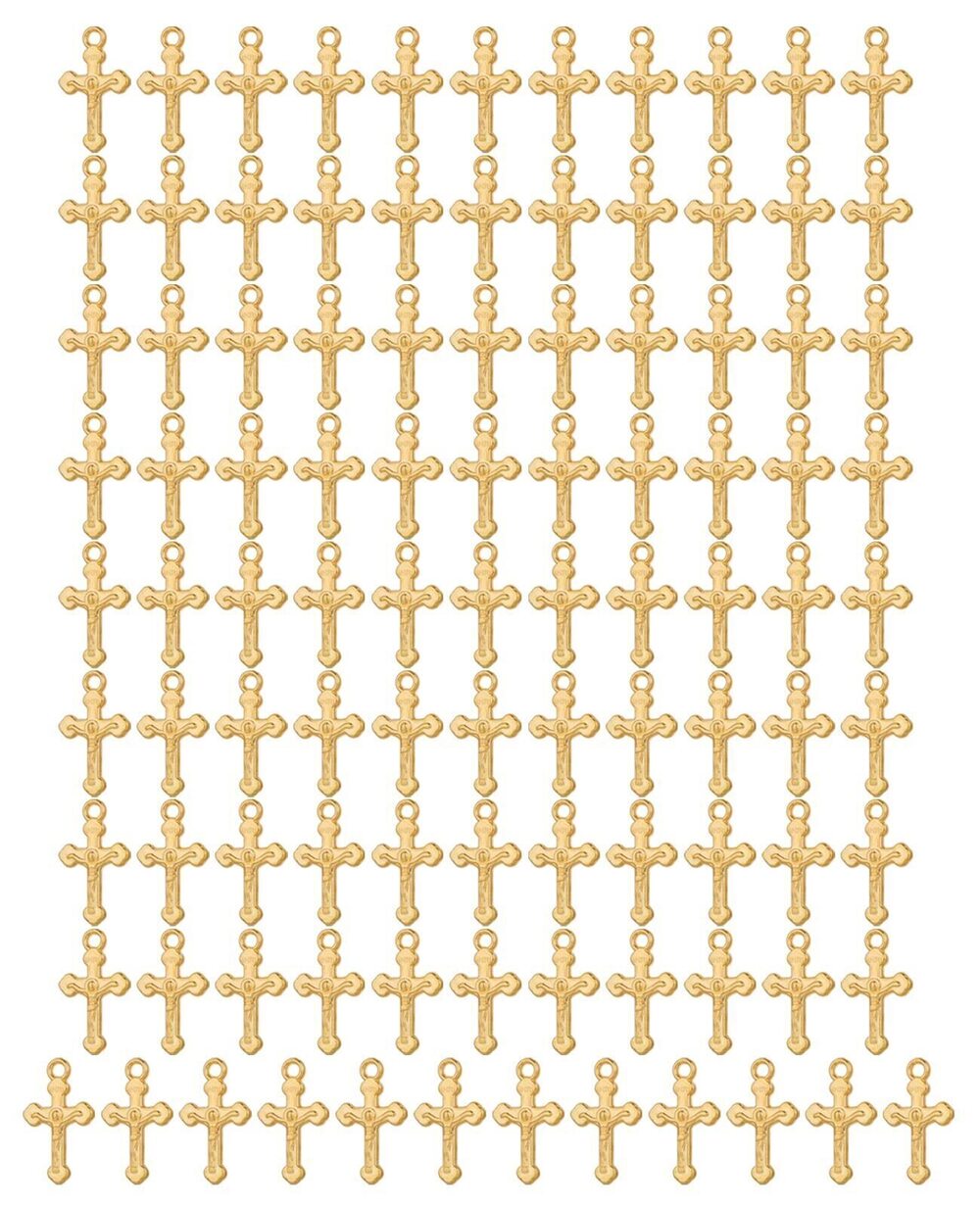 7000 100Pcs/Pack Mini Tiny Cross Jerusalem Crucifix Charms DIY Bracelet